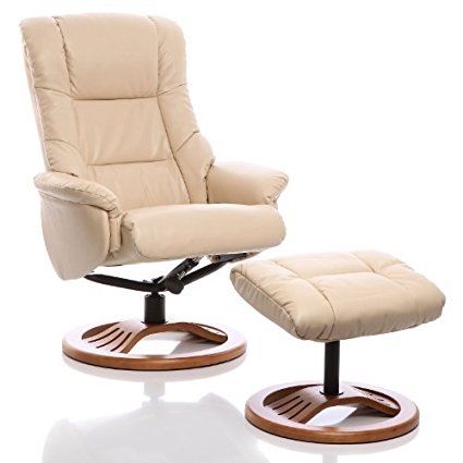 Sillon reclinable y giratorio con reposapies